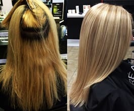 hair styling before and after
