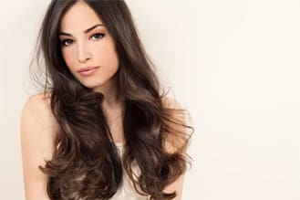 woman with wavy brown hair